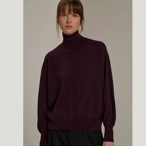 Soeur Nord Burgundy Red Wool Turtleneck Sweater Size Large